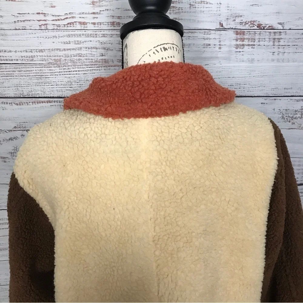Emory Park color block teddy bear long sleeve size small popover full zip jacket